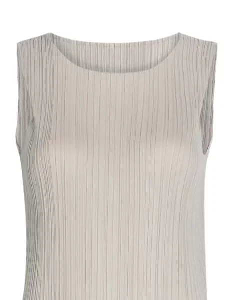 Αμάνικη μίντι φόρεμα Pleats Please Issey Miyake γκρι