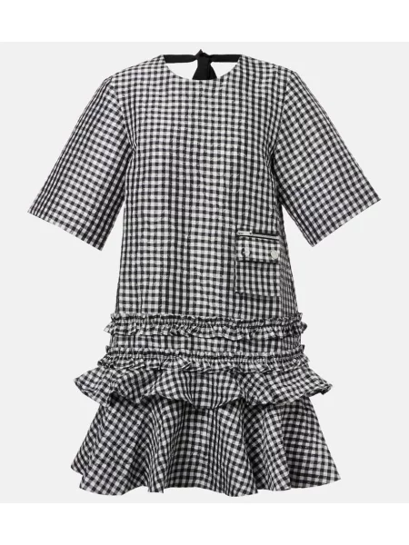 Sukienka Ganni z falbankami czarna