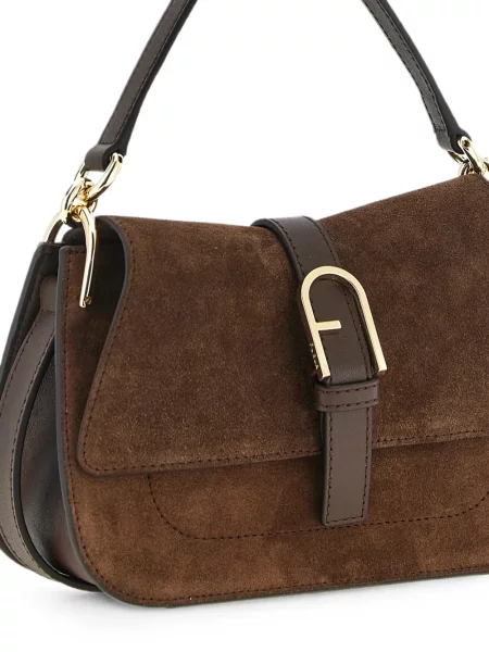 Geantă shopper Furla cu cataramă maro