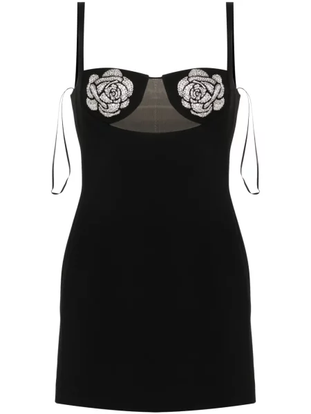 Rochie mini David Koma cu model floral de costum negru
