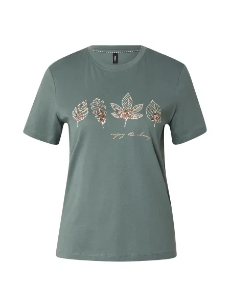 ONLY Tricou ONLKITA auriu / verde jad alb