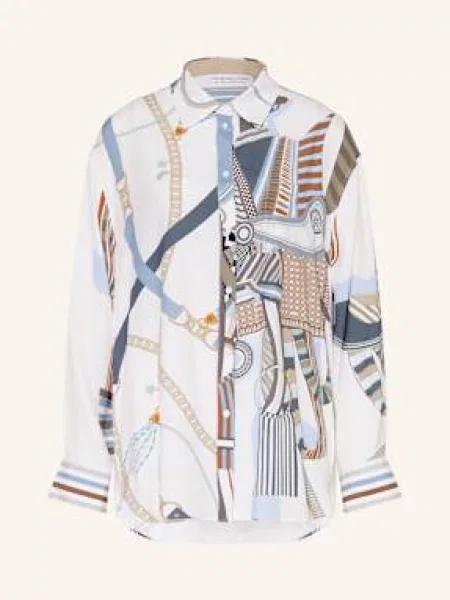 Herzen's Angelegenheit Koszula Z Jedwabiu blau biała