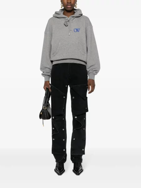 Siuvinėtas džemperis su gobtuvu Off-white