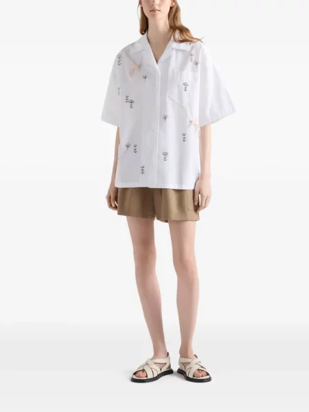 Cămașă Prada din poplin alb