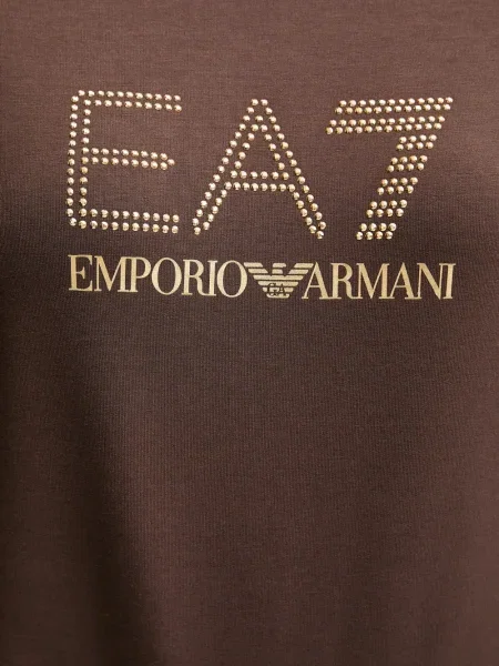 Hanorac crewneck Ea7 Emporio Armani maro