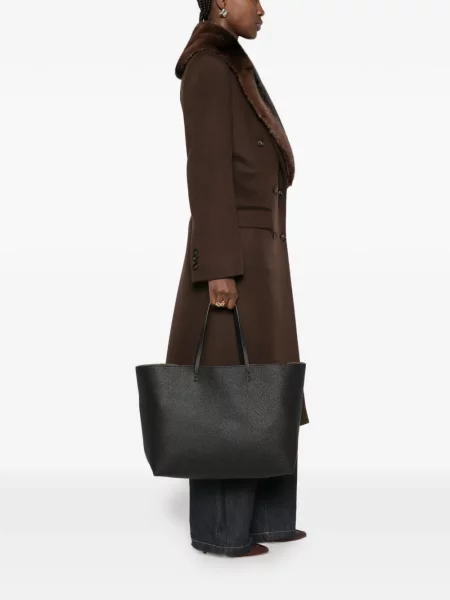 Δερμάτινη τσάντα shopper Fendi μαύρο