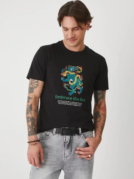 Тениска Medicine с принт черно