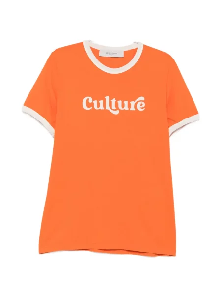 Tricou Golden Goose cu imagine portocaliu