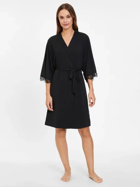 LASCANA Halat pentru dimineață negru