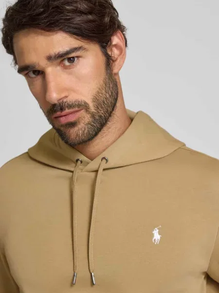 Bluza z kapturem z wyhaftowanym logo Polo Ralph Lauren beżowa