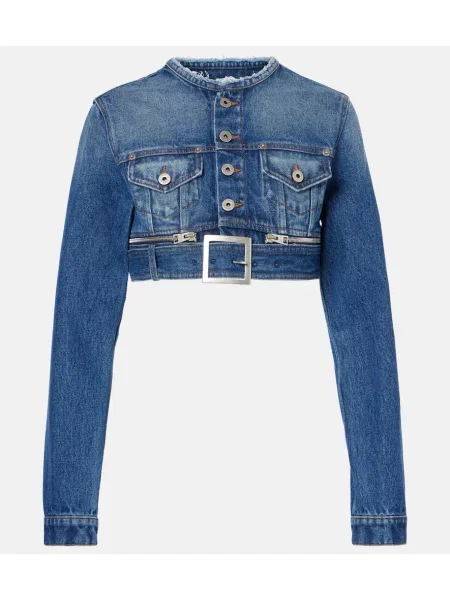 Top Jean Paul Gaultier o krotszym kroju niebieski