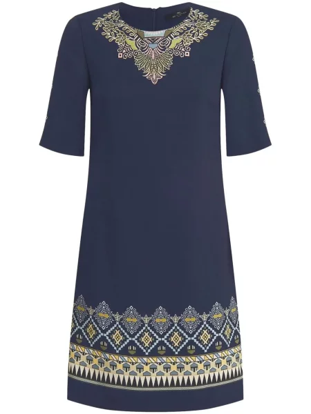 Rochie mini Etro cu broderie scurtă de costum albastru