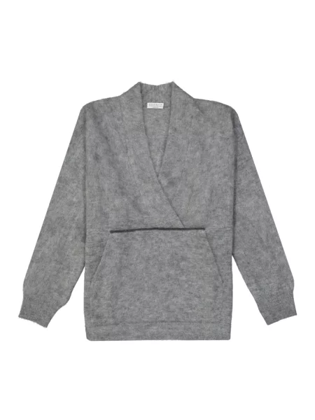 Sweter Brunello Cucinelli wełniany szary