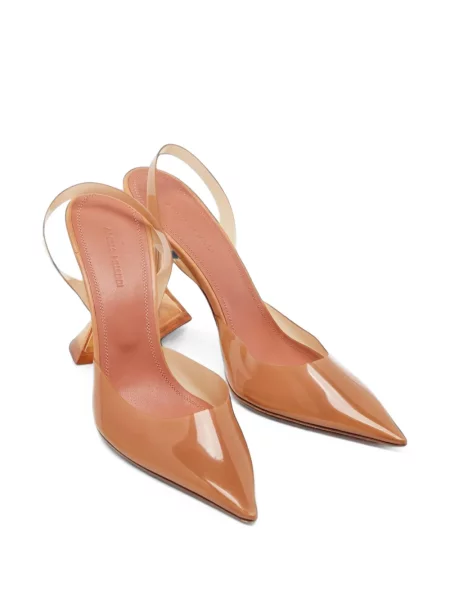 Pantofi cu toc Amina Muaddi slingback maro