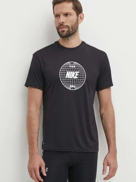 Koszulka Nike Swim Lead Line krótki rękaw S czarna