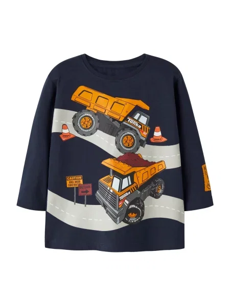 NAME IT Tricou NMMNIAL TONKA bleumarin / castaniu / deschis / portocaliu gri