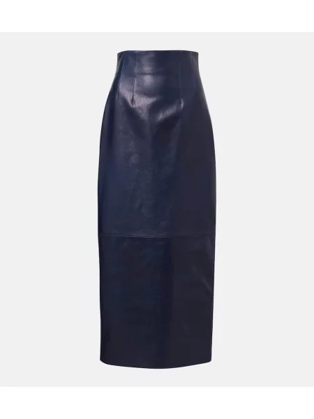 Fustă din piele Khaite albastru