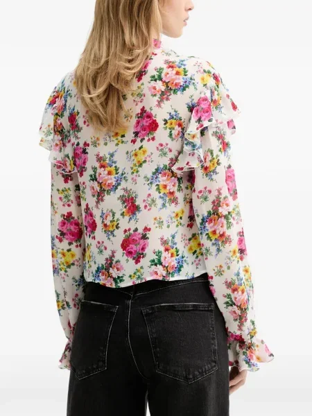 Bluzka Msgm w kwiatki z nadrukiem biała