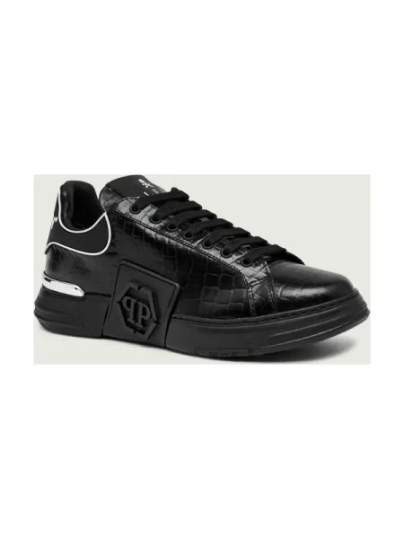Philipp Plein Teniși din piele Low-top Sneakers Phantom Kick$ negru