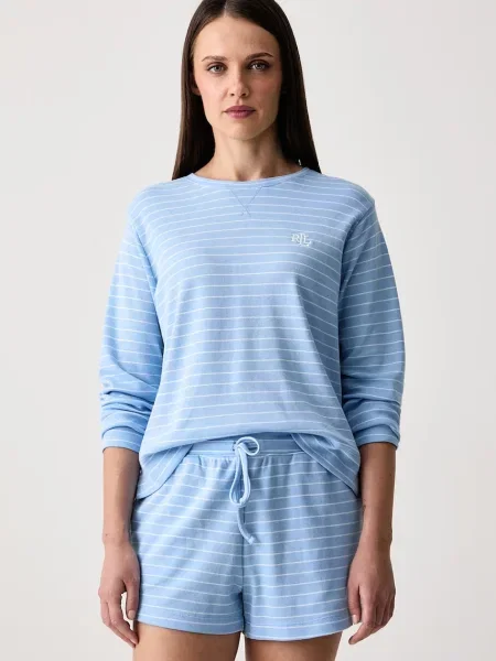 Lauren Ralph Lauren pyžamo dámske s bavlnou modrá