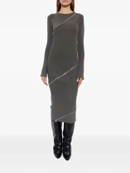 Rochie midi The Attico tricotate gri