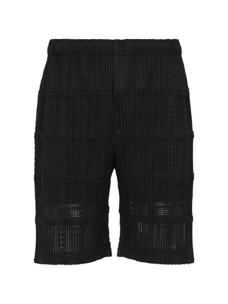 Pantaloni scurți Homme Plisse Issey Miyake din dantelă negru