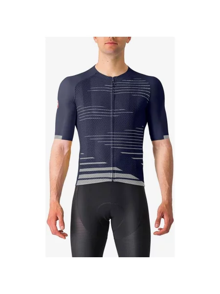 Koszulka z krótkim rękawem Castelli Climber's Rosso Corsa w kolorze ciemnoniebieskim i srebrnym XL niebieska