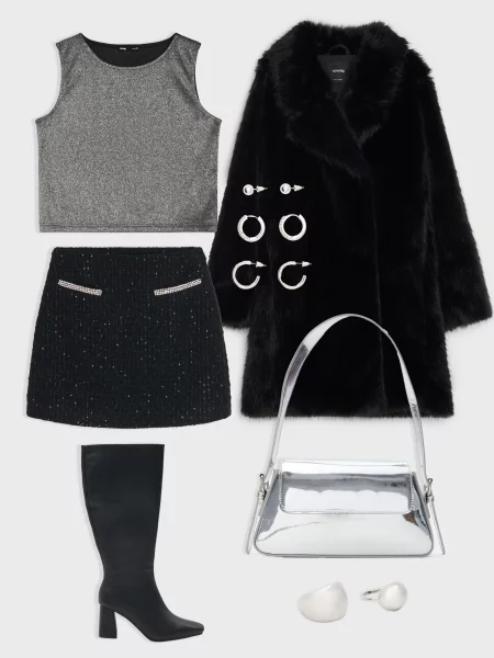 Блискучий топ срібний