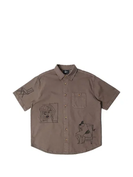 Cămașă By Parra cu broderie maro