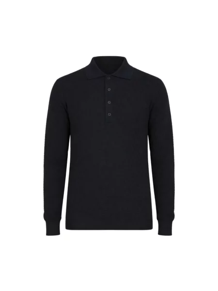 Sweter Paolo Pecora wełniany z długim rękawem czarny
