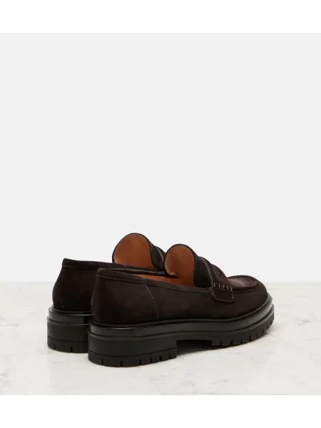 Pantofi loafer Gianvito Rossi din piele de căprioară maro