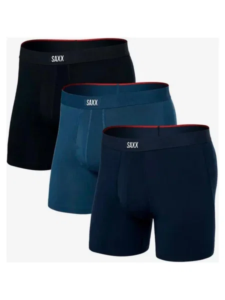 Bokserki SAXX Vibe XTRA Brief Fly niebieski 3 sztuki S czarny