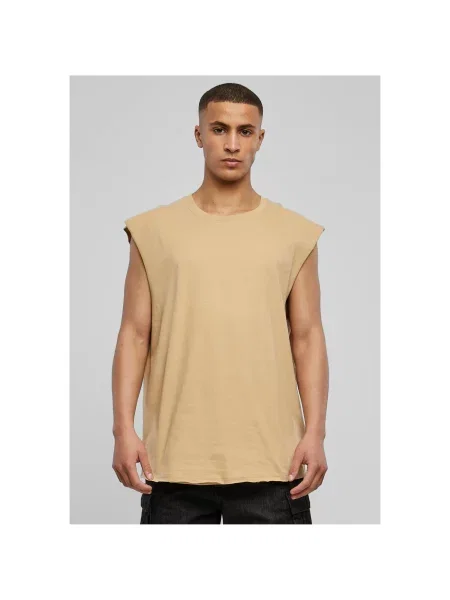 Тениска Urban Classics без ръкави бежово