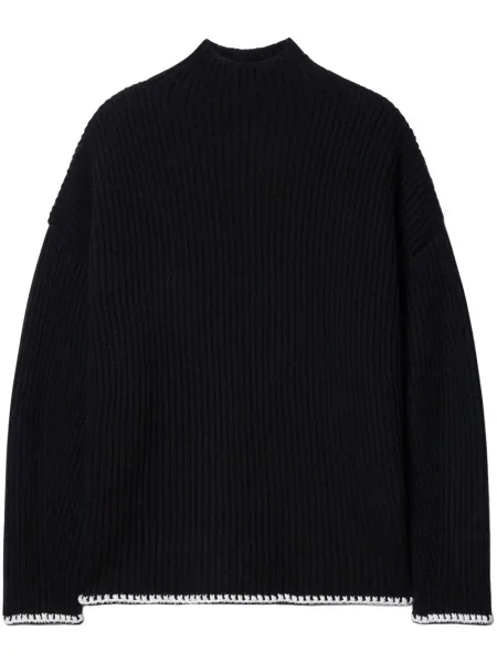 Pulover Off-white cu broderie alb