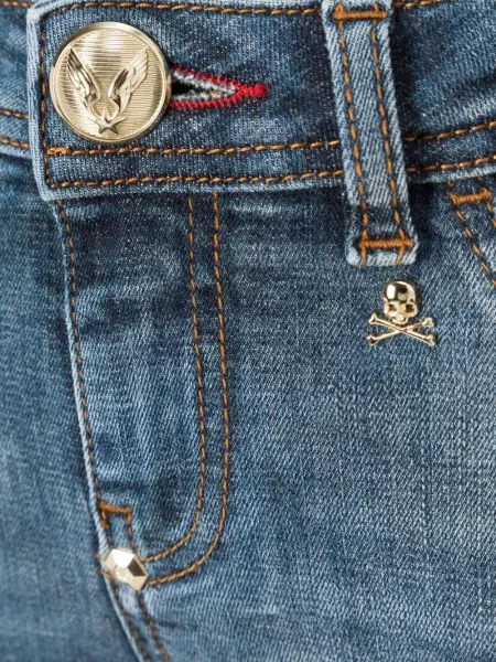 Blugi Philipp Plein cu autograf albastru
