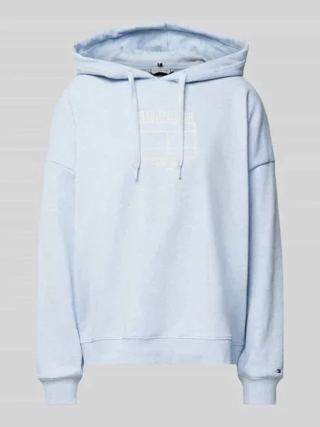 Bluza z kapturem typu oversized z obniżonymi ramionami Tommy Hilfiger niebieska