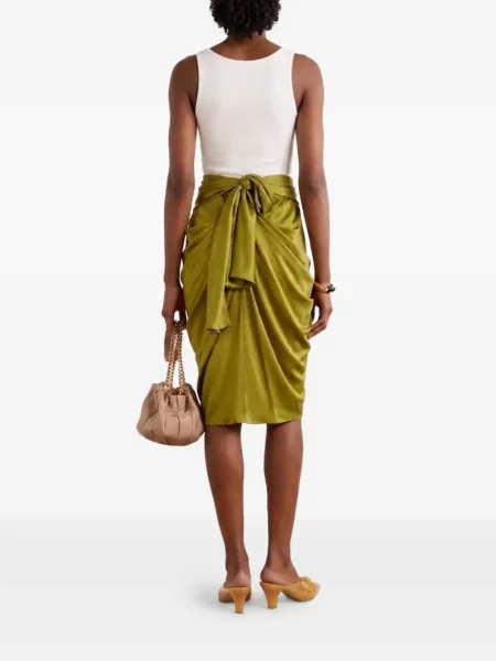 Fustă midi Chloé drapată verde