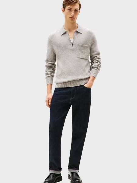 Шерстяное поло Tommy Hilfiger серое