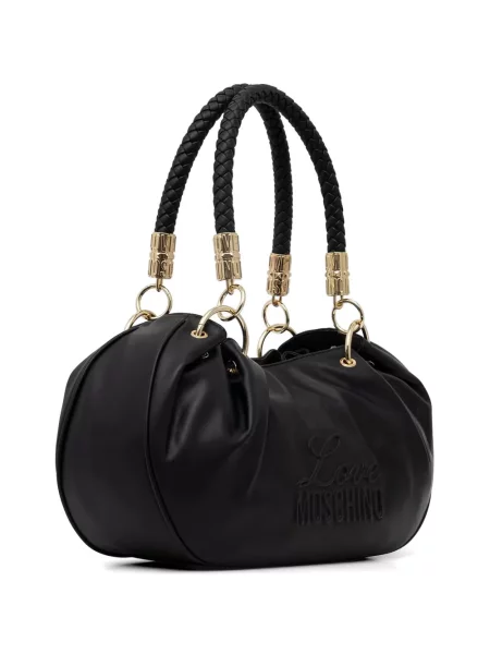 Shopper torbica Love Moschino upletena s autogramom crna