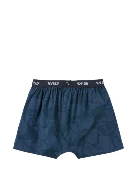 Pantaloni scurți Evisu cu imagine albastru
