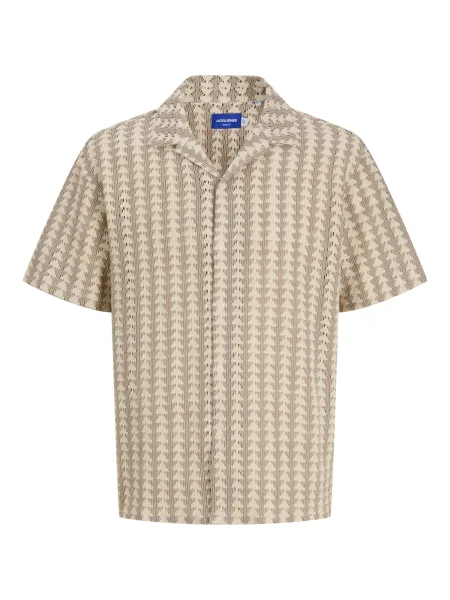 JACK & JONES Cămașă JORSUMMER LUKE nisipiu / brocart