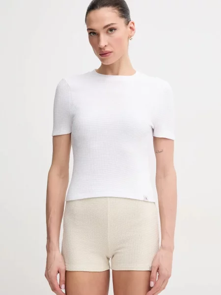 Kratka majica Calvin Klein Jeans bela