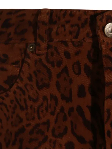 Pantaloni Twinset cu imagine cu model leopard maro