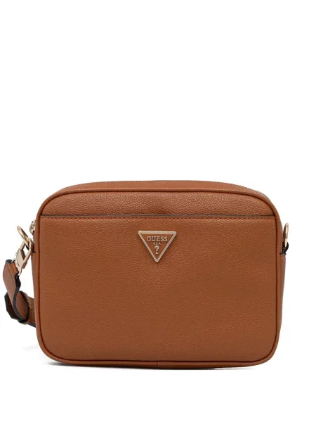 Crossbody táska Guess autogrammal barna