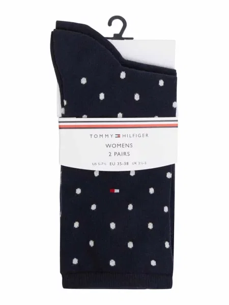 Skarpety z nadrukiem z logo w zestawie 3 szt. Tommy Hilfiger granatowe