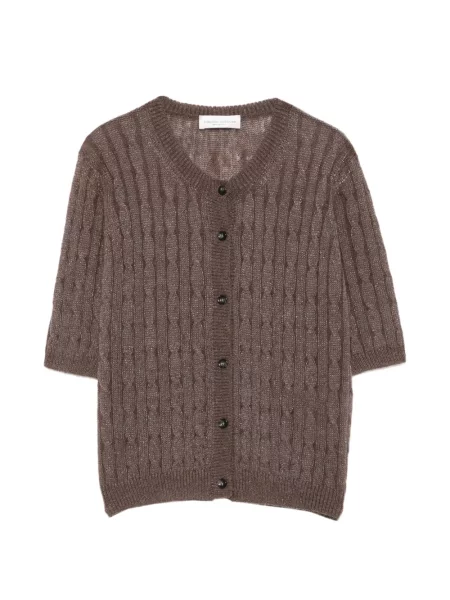 Scurt cardigan Roberto Collina tricotate maro