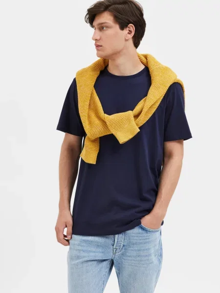 SELECTED HOMME Tricou ASPEN bleumarin