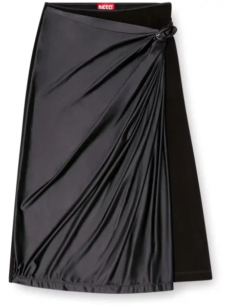 Fustă midi Diesel până la genunchi negru