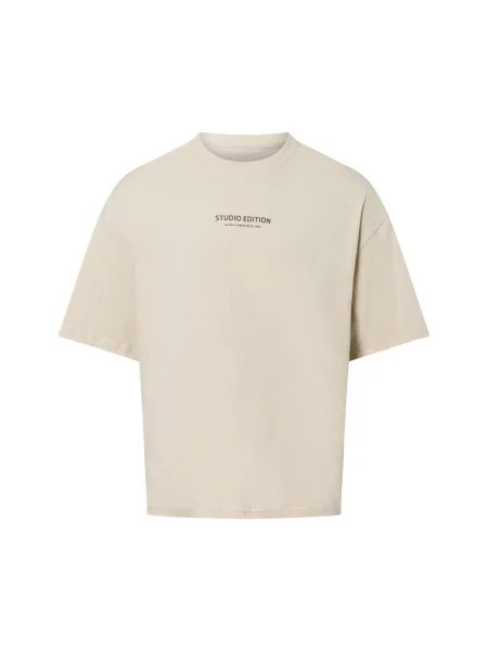 Alpha Industries t-shirt Studio Edition BP T beżowy z aplikacją biała