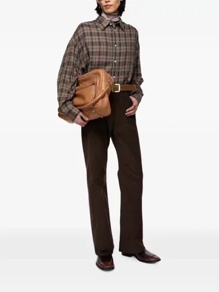 Cămașă Acne Studios de flanelă verde